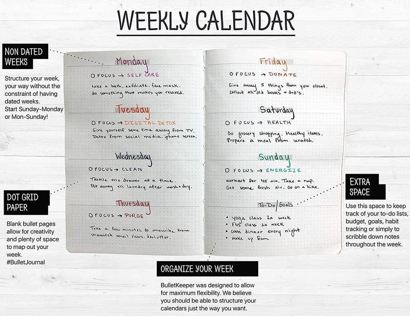 BK UNDATED Yearly Weekly/Monthly Planner 2026-27 Daily Planner Agenda & Personal Organizer to Increase Productivity, Academic Planner w/Sticker Set. A5 (5.8 x 8.3) - Brown Hardcover - Image 5